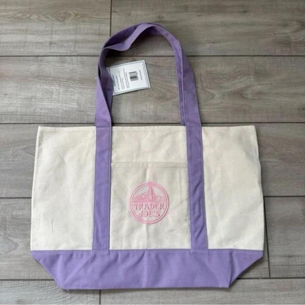 Trader‎ Joe's Large Lavender Tote Bag 2026 Spring Collection Limited Edition NWT